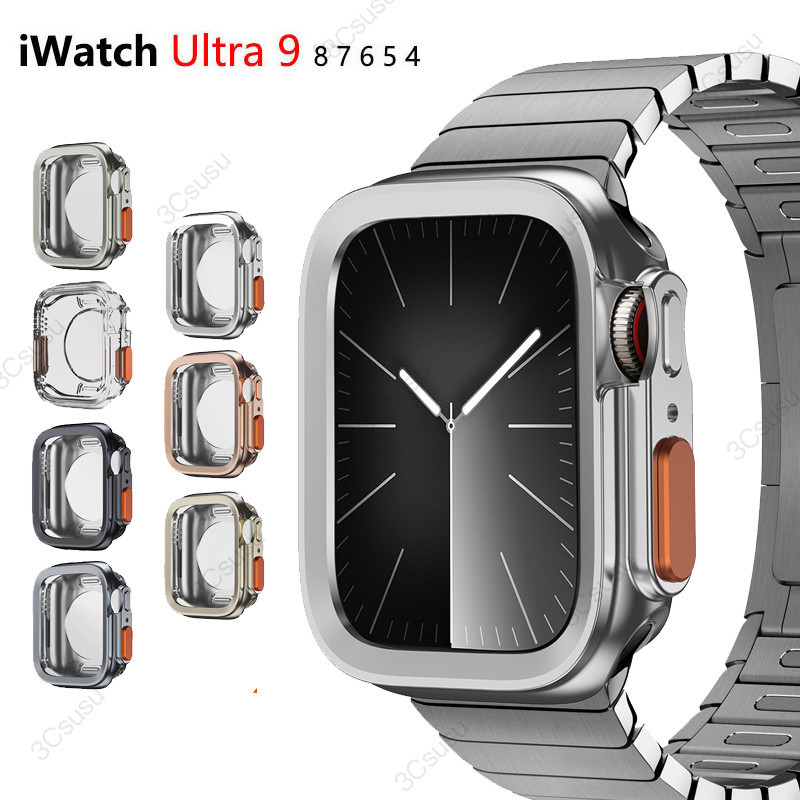 Ốp Lưng Cho Apple Watch 9 8 7 45mm 41mm 44mm 40mm TPU Mềm Chống Sốc Bảo Vệ Toàn Diện Ốp Lưng Cho iwa
