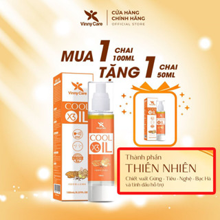((Mua 1 Tặng 1)) Xịt Tan Mỡ Đa Tầng 2in1 COOL-OIL X3 , Chiết Xuất Gừng - Nghệ Giảm Mỡ Bụng, Đùi, Tay - Vinny Care