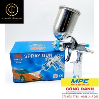 Súng phun sơn yunica k100 đầu phun 0.8mm- 1.1mm -1.3mm bình 400cc xịn mịn taiwan