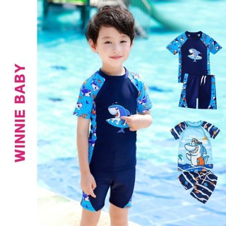 Bộ Đồ Bơi Cho Trẻ Em, Áo Bơi Dành Cho BÉ TRAI Họa Tiết Hình Cá Mập Dễ Thương Baby Shark Hàng Cao Cấp Loại 1