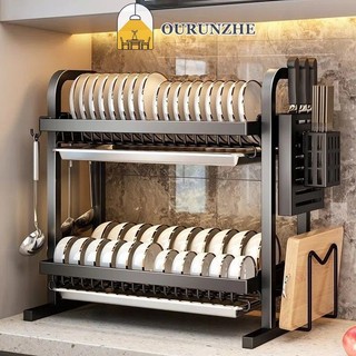 Ourunzhe Kệ bếp, giá đựng bát đĩa, giá đựng bát đĩa, giá thoát nước, giá đựng bát đĩa đa năng gia dụng, hộp đựng đũa