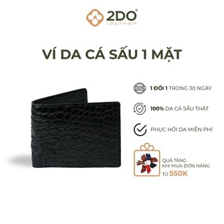 Ví Ngang 1 Mặt Da Cá Sấu Chính Hãng 2DO LEATHER Nhiều Ngăn 12,5cm x9,5cm