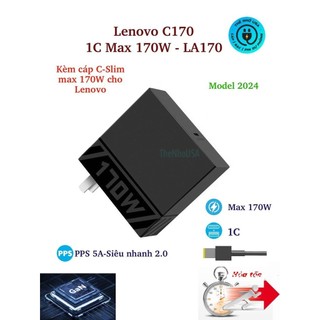 Củ sạc nhanh lenovo c170 1 cổng type c max 170w pd / pps5a /qc bh12t kèm cáp c to slim 170w