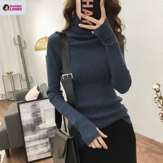 Áo sweater cổ lọ ôm dáng phong cách hàn quốc cho nữ