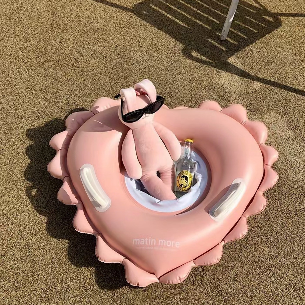Ghế bơi tình yêu mùa hè dành cho trẻ sơ sinh màu hồng phao cứu sinh