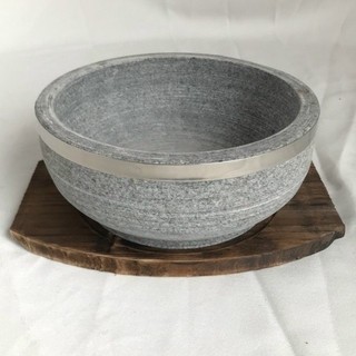 Thố đá tô đá giữ nhiệt có tặng kèm đế gỗ 18cm