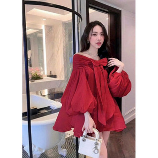 Váy trễ vai phối nơ siêu đẹp siêu hot - M50 HOT
