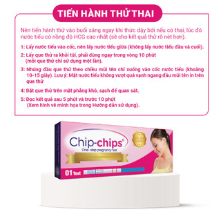 Que Thử Thai Chip Chips, Phát Hiện Thai Sớm, Test Thai Bản To, Nhanh, Chính Xác