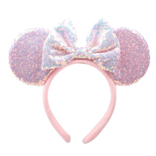 Chất Lượng Cao Băng Đô Nơ Đầu Dreamy Nhiều Màu Sắc Kim Sa Lấp Lánh Trẻ Em Minnie Chuột Mickey Tai Phụ Kiện Tóc Selfie Dễ Thương