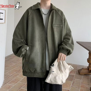Áo khoác da lộn nam cao cấp hợp thời trang thương hiệu áo khoác ve áo rộng rãi