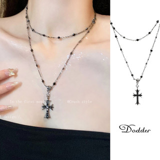 Dodder Sang Trọng Chữ Thập Vòng Cổ Cho Nữ Đôi Xương Đòn Dây Xích Choker Có Thể Gập Lại Phụ Kiện Trang Sức