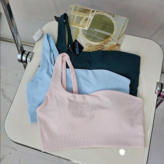 Áo bra thể thao Coolmax thun tăm dáng lệch vai quyến rũ có mút sẵn cố định chống sốc tập gym yoga pilates cho nữ Sport