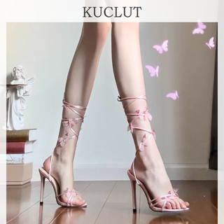 KUCLUT giày cao gót nữ đế cao đi chơi giày sandal mũi hở Đa màu sắc Trẻ trung Tinh tế Chống bám bụi FGL24411A3 19Z240508