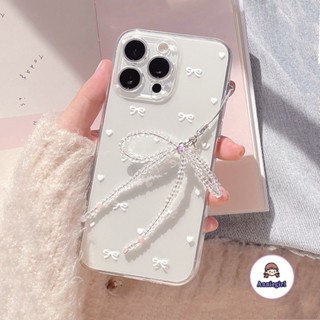 Ốp Điện Thoại Cổ Tay Thắt Nơ Đơn Giản Dây Xích Điện Thoại Cho Iphone 14 13 12 Pro Max 11 XR X XS 7 8 Plus SE Vỏ Mềm Trong Suốt