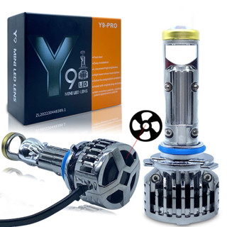 2 Chiếc Y9Pro H7 Máy Chiếu Mini Ống Kính Đèn Pha H8 H11 9005 HB3 9006 HB4 Đèn LED Ô Tô Tự Động Bóng Đèn 70W Canbus 6000K 12V Turbo Quạt Mát