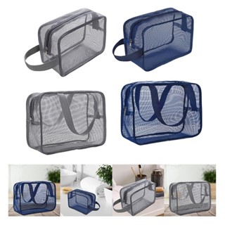 Baosity Di Động Lưới Vệ Sinh Túi Dây Kéo Túi Chải Lông Dung Tích Lớn Trong Suốt Túi Cạo Râu Cho Bé Gái Nam Nữ Guys