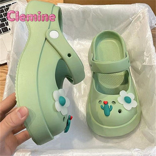 Clemine  CROCS Đế mềm dày chống trượt đầu Bao bước lên cứt cảm giác cá sấu