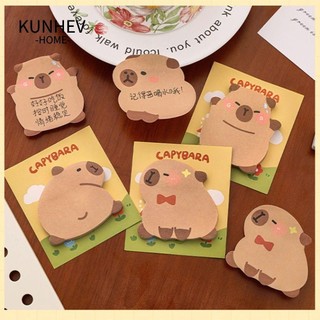 KUNHEV Capybara Giấy Dán, Văn Phòng Phẩm Giấy Ghi Nhớ Tự Dính, Quà Tặng 30 Tờ Đồ Dùng Học Tập Hoạt Hình Người Lập Kế Hoạch Dán