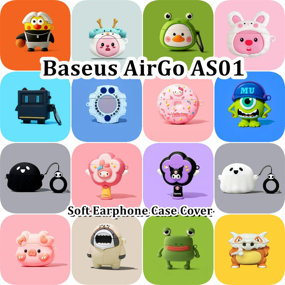 Dành Cho Baseus AirGo AS01 Ốp Lưng Phong Cách Mùa Hè Hoạt Hình Silicon Mềm Vỏ Tai Nghe NO.1