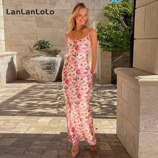 Lanlanlo Nữ 2024 Thời Trang Chữ A Maxi Dây Lưng Ngày Lễ Slim Dress