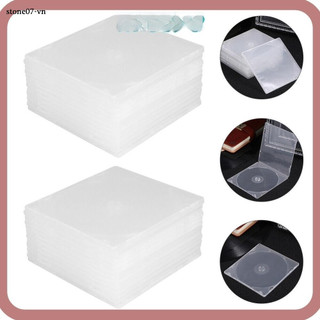 Misups 20 Cái CD, Đĩa Đơn Hộp PP Vuông Mỏng Phong Cách, Vỏ Di Động Có Thể Lắp Đặt PP Trong Suốt Hộp Cao Su Mềm DVD