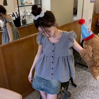 Phiên Bản Hàn Quốc Của Ngọt Ngào Bay Tay Retro Kẻ Sọc Rời Slim Áo Sang Trọng Và Đẹp Cho Nữ Mùa Hè Nhỏ