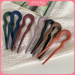 AISHG Acrylic Hình Chữ U Kẹp Tóc Nữ Mờ Màu Kẹo Phụ Kiện Tóc Thời Trang
