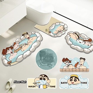 Hoạt Hình Crayon Shin Chan Sàn Thảm Nhà Bếp Phòng Tắm Chống Trơn Trượt Thảm Cửa Lối Vào Nhiều Kích Thước Miếng Lót Cửa