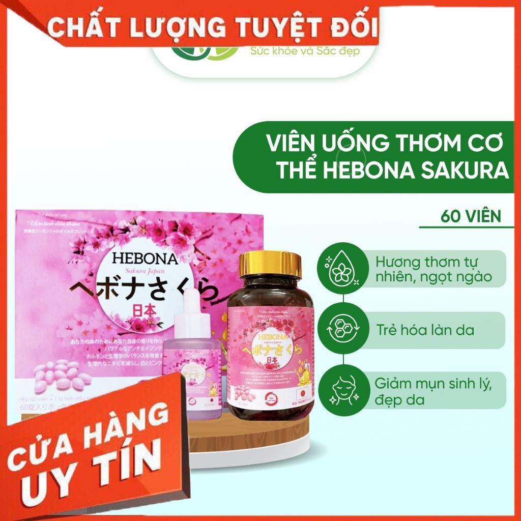 🌸 Viên Uống Thơm Cơ Thể Hebona Sakura Nhật Bản: Tạo Hương Thơm Tự Nhiên, Chống Lão Hóa, Dị Ứng Tốt C