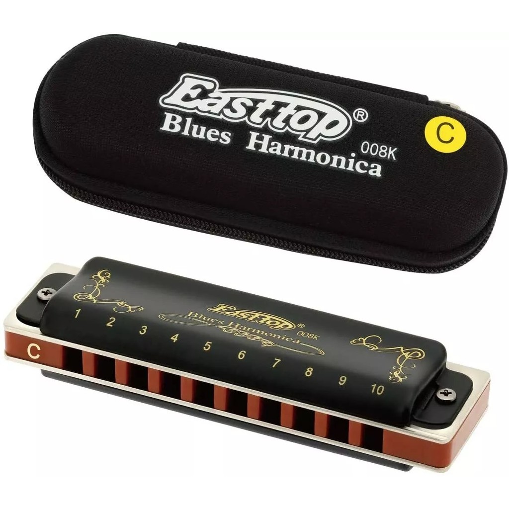 Easttop T008K 10 Lỗ Diatonic Blues Harmonica Chuyên Nghiệp Harmonica Miệng Organ Chìa Khóa C / G