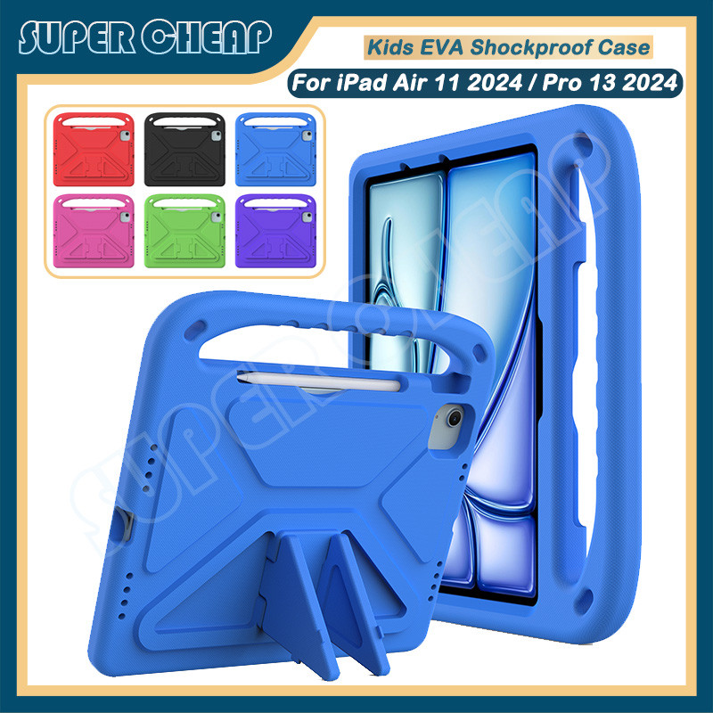 Dành Cho iPad Air 11 2025 Air 13 2025 M3 iPad 11 2025 A16 Trẻ Em EVA Chống Sốc Máy Tính Bảng Đứng Ba