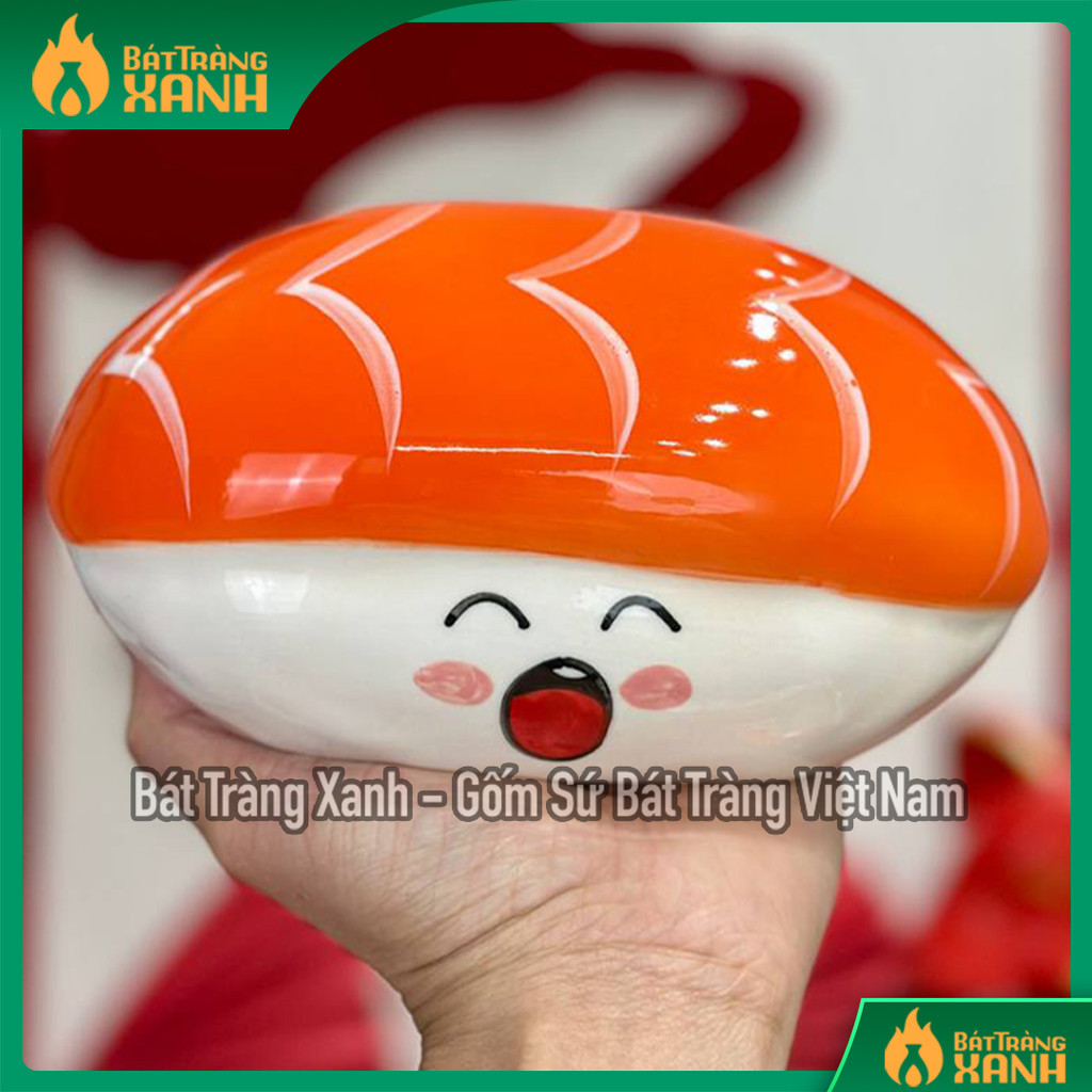 HEO SỨ TIẾT KIỆM HÌNH SUSHI BÁT TRÀNG – SIÊU PHẨM LỢN ĐẤT TIẾT KIỆM BÁT TRÀNG