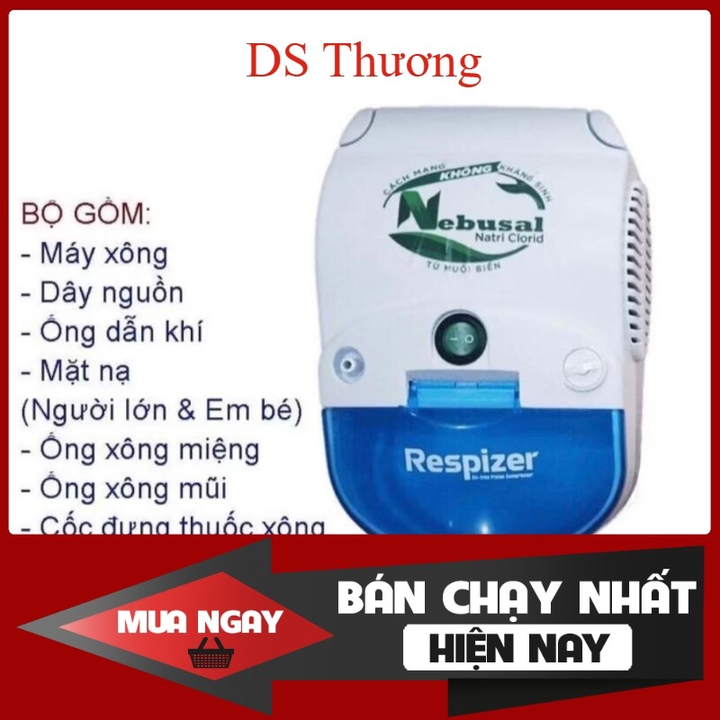 máy xông khí dung Respizer hộp full bộ bảo hành 6 tháng 1 đổi 1