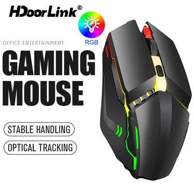 Chuột chơi Game có dây USB HdoorLink có đèn nền Chuột chơi Game tiện dụng cấu hình cao cho PC và Laptop