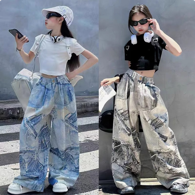 Áo thun Cotton tay ngắn hàng đầu Jazz Dance Kids Street Dance Hip Hop Áo thun