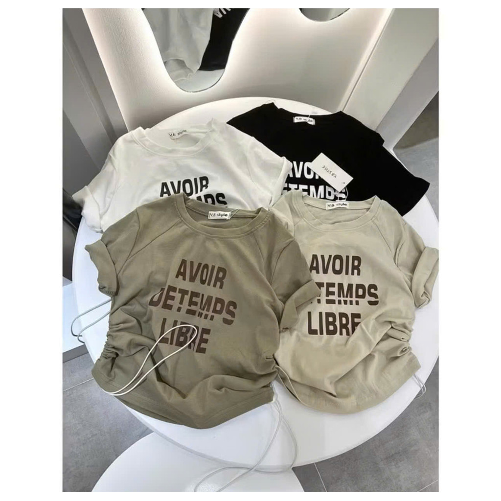 Áo croptop in chữ basic Huang studio