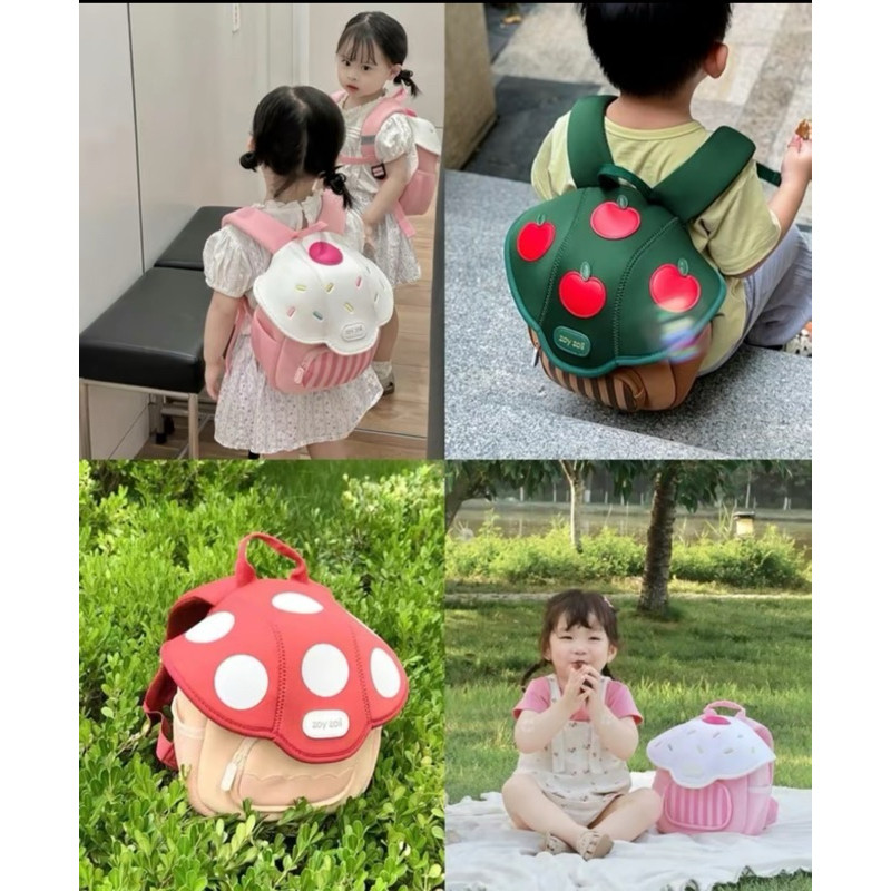 [ShubimKids]-BL03- Balo hình nấm cho bé mầm non đáng yêu