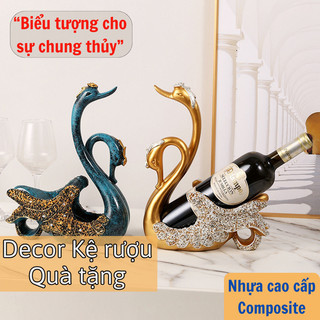 Giá Đựng Rượu Đôi Thiên Nga Grand Haven, Kệ Trang Trí Đựng Rượu Vang Giá Đỡ Rượu Sang Trọng Để Bàn Quà Tân Gia Độc Đáo