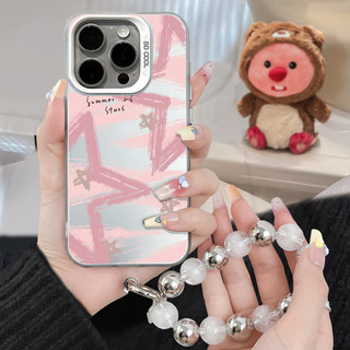 Iphone mới sáng tạo ngôi sao màu hồng cao cấp cảm giác thích hợp cá tính bao gồm tất cả vỏ điện thoại chống rơi cho 7 7plus 8 8plus xs xr 11 12 13 14 15 Pro Plus Promax