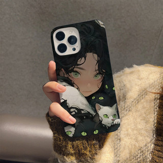 Ốp lưng cứng phim cho iphone 15promax 14promax 11 13 12 7Plus 8 X XS Max 13Mini 12Mini Thời trang Cô gái tóc đen
 Vỏ in bên chống sốc