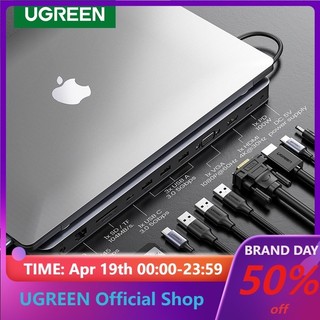 Ugreen Bộ Chia Cổng USB C Sang HDMI 4K VGA RJ45 PD 100W SD TF 3.5 Cho MacBook Pro Air M1