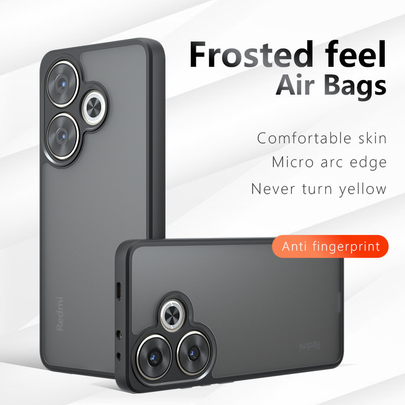Dành Cho Xiaomi Redmi Turbo 3 Turbo3 Matte Màu Trong Suốt Chống Sốc TPU Ốp Lưng Chống Rơi Không Vàng Vỏ Bảo Vệ