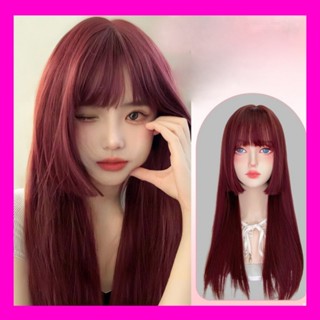   TẶNG LƯỚI  Tóc giả cả đầu thẳng dài mái hime Tóc giả nguyên đầu - TG001 