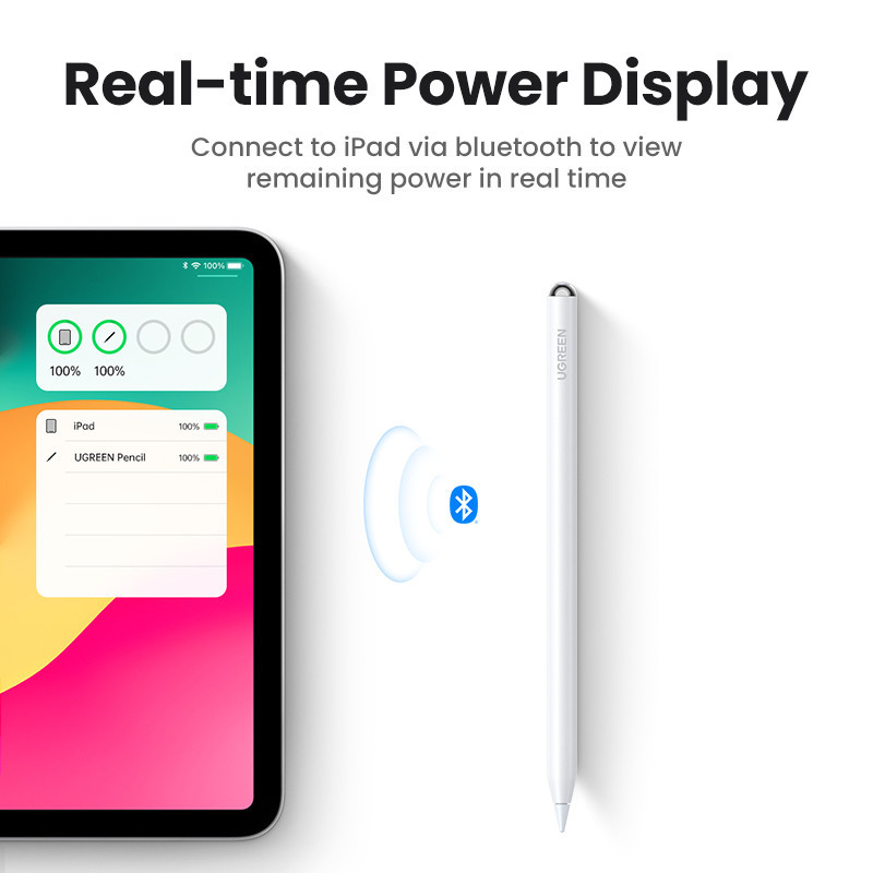 Bút cảm ứng thông minh UGREEN - Sạc kép từ tính & USB-C, Sạc nhanh, Thời lượng pin dài, Hiển thị dung lượng pin Bluetooth, Hỗ trợ nghiêng & Gắn từ tính cho iPad Pro/Air/Mini | BigBuy360 - bigbuy360.vn