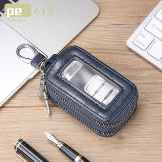 Túi chìa khóa dây kéo điều khiển từ xa ô tô PEARLVN, Túi chìa khóa ô tô hai lớp Unisex dung tích lớn, Túi chìa khóa họa tiết vải thiều PU thời trang nam