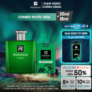 Combo nước hoa Romano hương Classic 50ml và 18ml