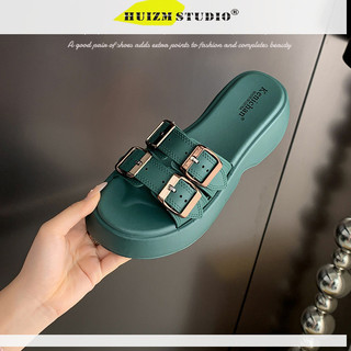 Xăng đan đế mở mũi đế bệt phong cách Hàn Quốc mới của Kenichan mùa hè một dây giày đế dày