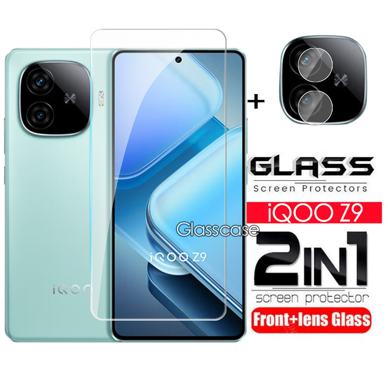 Phim Kính Cường Lực Bảo Vệ Màn Hình 2 Trong 1 Cho Vivo IQOO Z9 X Turbo Z9X Z9Turbo IQOOZ9 IQOOZ9X IQOOZ9Turbo 2024 Camera Sau Ống Kính Bảo Vệ Full Cover Phim Trước