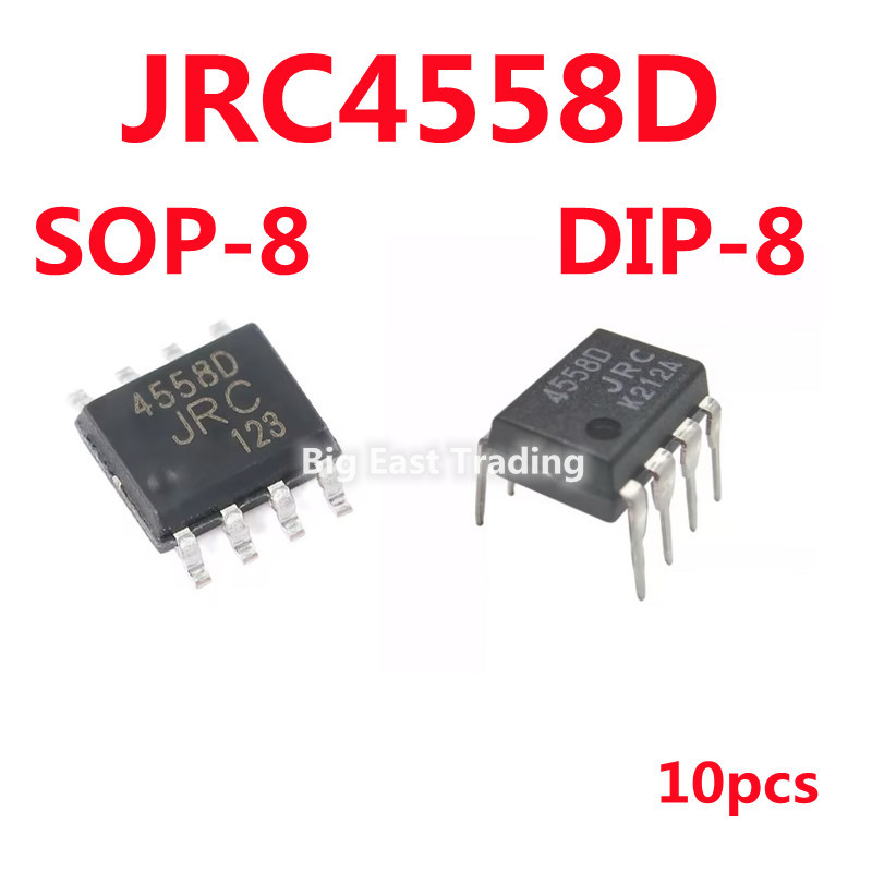 Mới Chính Hãng 10 Chiếc JRC4558D DIP-8 JRC4558 SOP-8 NJM4558D 4558D DIP8 Dual Op Amp Khuếch Đại IC C
