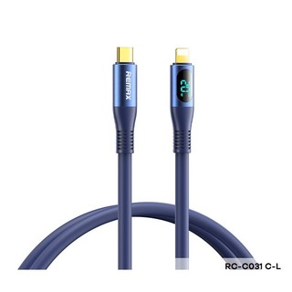 Dây sạc nhanh chính hãng siêu bền hỗ trợ 20W có LCD báo dòng sạc truyền data typeC to LN Remax RC-C031 cáp dài 1.2m 2024
